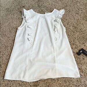 White Sleeveless Ruffle Top